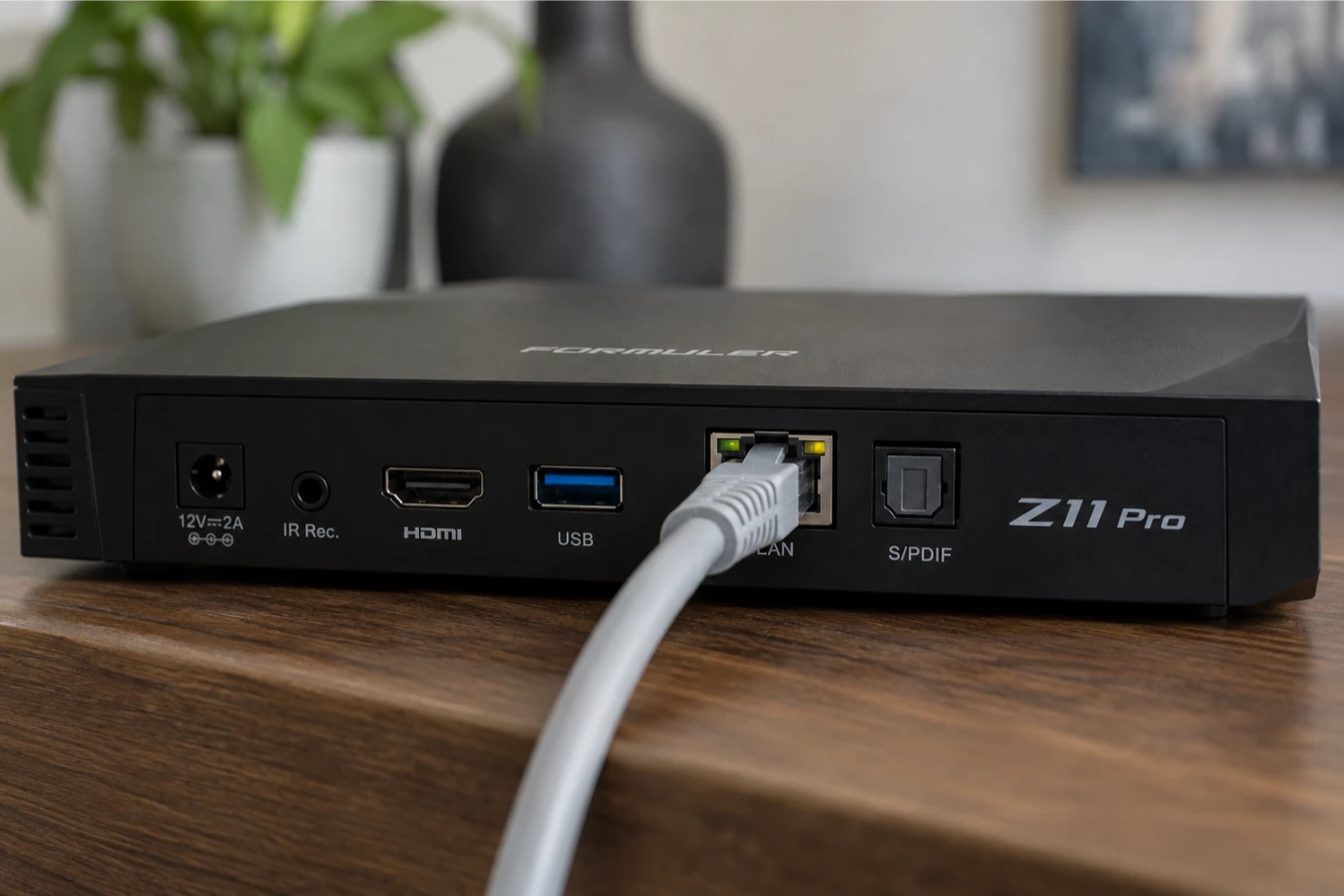 Câble Ethernet connecté au Formuler Z11 Pro