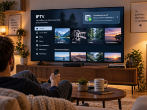 Renouvellement Diablo IPTV sur télévision connectée dans un salon moderne