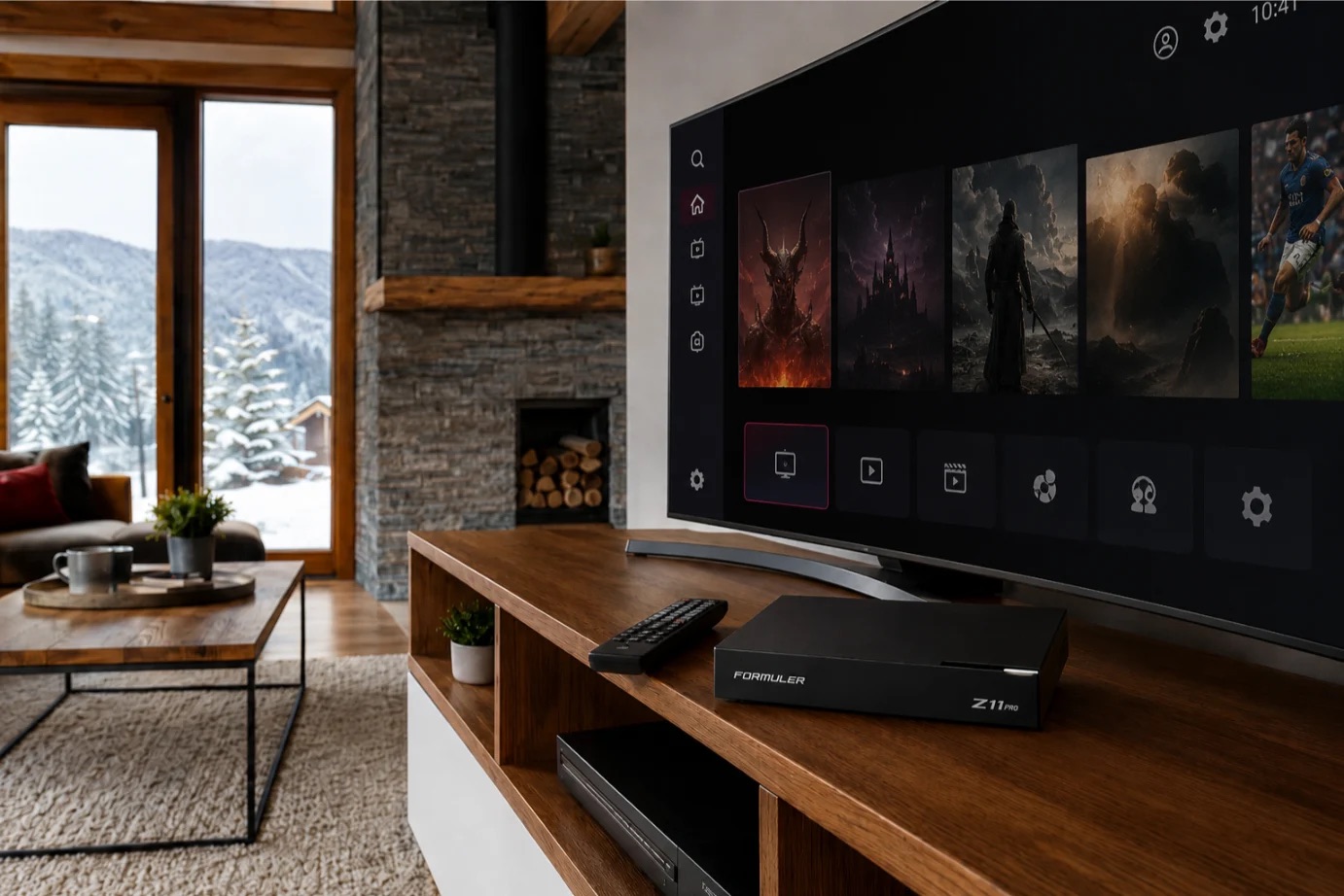 Television avec le boitier formuler